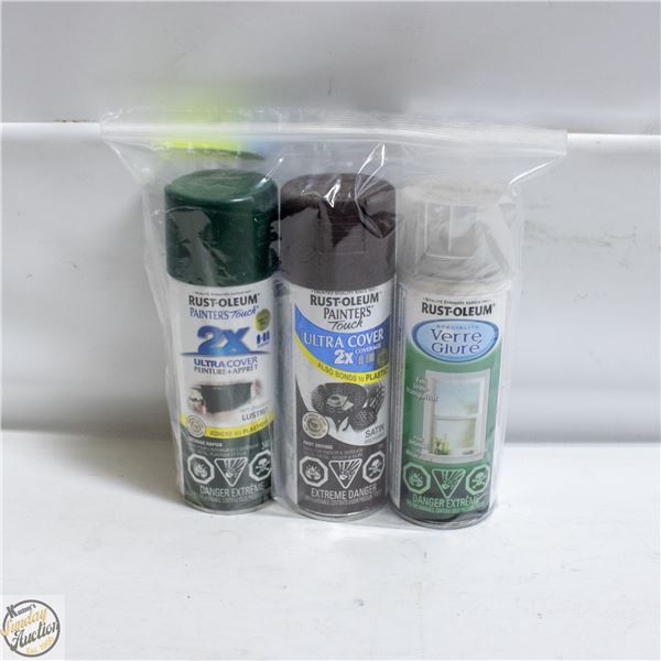 3PK RUSTOLEUM SPRAY PAINT