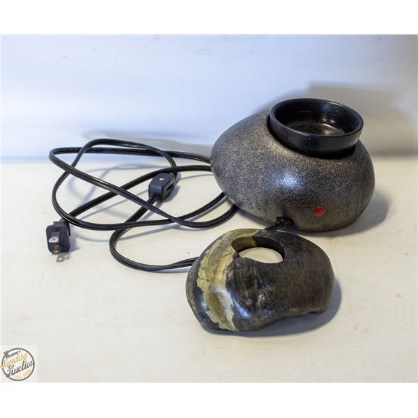 SCENTSY STONE WAX WARMER + STONE TEALIGHT HOLDER