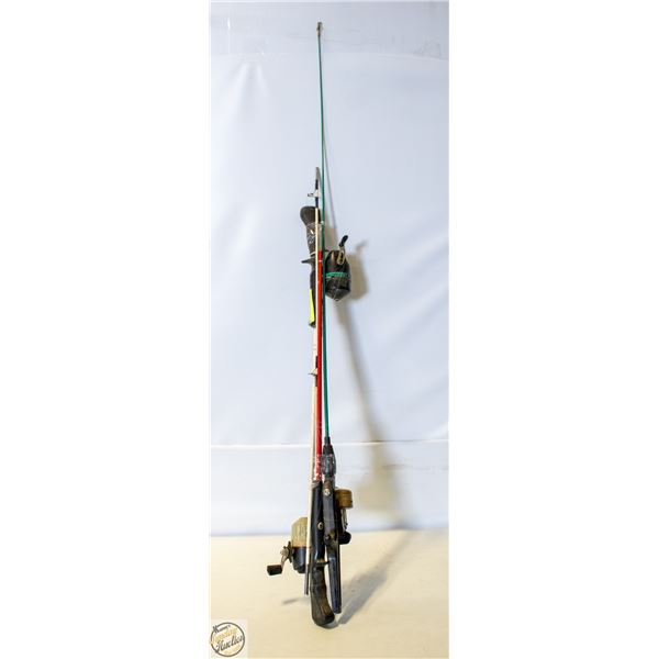 SET OF 3 SMALL FISHING RODS & REELS