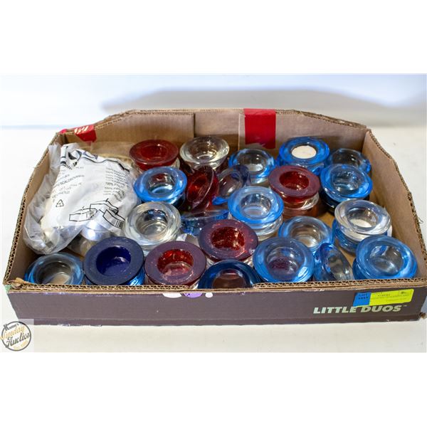 LOT OF ASSORTED TEALIGHTS AND HOLDERS