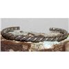 Image 2 : Vintage Navajo Sterling Silver Cuff Bracelet Twisted Rope Design Cuff