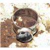 Image 6 : Navajo White Buffalo Ring Sz 8 Sterling Silver Signed
