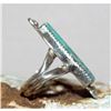 Image 4 : Navajo Kingman Turquoise Pyrite Matrix Ring Sz 6 Sterling Silver Selena Warner