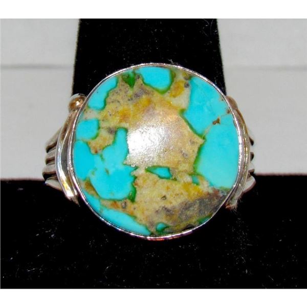 Vintage Navajo Royston Turquoise Men Ring Sz 13 Sterling Silver
