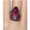 Image 6 : Navajo Purple Spiny Ring Size 8 Sterling Silver Native American Signed