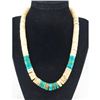 Image 4 : Vintage Kewa Santo Domingo Rolled Clam Shell & Turquoise Heishi Necklace