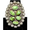 Image 1 : Navajo Sonoran Gold Turquoise Cluster Ring Sz 8 Sterling Silver