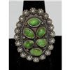 Image 2 : Navajo Sonoran Gold Turquoise Cluster Ring Sz 8 Sterling Silver