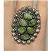 Image 3 : Navajo Sonoran Gold Turquoise Cluster Ring Sz 8 Sterling Silver