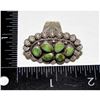 Image 4 : Navajo Sonoran Gold Turquoise Cluster Ring Sz 8 Sterling Silver