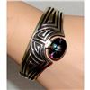 Image 2 : Navajo Sterling Silver Mystic Topaz Native American Cuff Bracelet C. Johnson