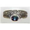 Image 3 : Navajo Sterling Silver Mystic Topaz Native American Cuff Bracelet C. Johnson