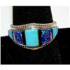 Image 2 : Zuni Turquoise Opal Inlay Ring Sz 8 Sterling Silver D. Luna