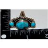 Image 3 : Navajo Sleeping Beaty Turquoise Ring Size 7 Sterling Native American Signed