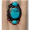Image 4 : Navajo Sleeping Beaty Turquoise Ring Size 7 Sterling Native American Signed