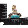 Image 5 : Navajo Kingman Turquoise Statement Ring Sz 7 Sterling Silver Signed Native