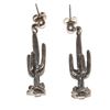 Image 1 : Vintage Southwestern Silver Saguaro Cactus Dangle Earrings