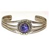Image 1 : Vintage Navajo Purple Charoite Cuff Bracelet Sterling Silver N. Fred Jr