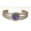 Image 2 : Vintage Navajo Purple Charoite Cuff Bracelet Sterling Silver N. Fred Jr