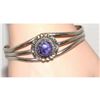 Image 3 : Vintage Navajo Purple Charoite Cuff Bracelet Sterling Silver N. Fred Jr