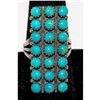Image 1 : Zuni Snake Eye Turquoise Cluster Ring Size 8.5 Sterling Silver K. Lonjose