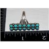 Image 2 : Zuni Snake Eye Turquoise Cluster Ring Size 8.5 Sterling Silver K. Lonjose