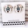 Image 4 : Navajo Earrings Peyote Bird Design Turquoise Coral Inlay J.Yazzie