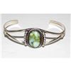 Image 2 : Navajo Palomino Turquoise Variscite Cuff Bracelet Sterling Silver Signed