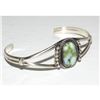 Image 3 : Navajo Palomino Turquoise Variscite Cuff Bracelet Sterling Silver Signed