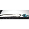 Image 5 : Navajo Kingman Turquoise Cactus Pendant Sterling Navajo Pearls