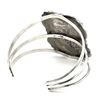 Image 2 : Navajo Statement Black Jack Turquoise Cuff Bracelet Sterling Silver D. Nez