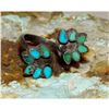 Image 4 : Old Pawn Zuni Turquoise Inlay Bypass Ring Sterling Silver Size 6 Adjustable