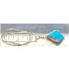 Image 3 : Navajo Pilot Mountain Turquoise Pendant Sterling Silver Necklace Arkie Nelson