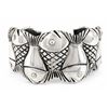 Image 4 : Vintage Taxco Mexico Fish Cuff Bracelet Sterling Silver - TM-90 Mexico, 62.5g