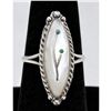 Image 1 : Vintage Zuni Sterling Silver Mother of Pearl Flower Inlay Ring Sz 7.5