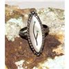 Image 2 : Vintage Zuni Sterling Silver Mother of Pearl Flower Inlay Ring Sz 7.5