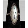 Image 3 : Vintage Zuni Sterling Silver Mother of Pearl Flower Inlay Ring Sz 7.5