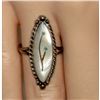 Image 4 : Vintage Zuni Sterling Silver Mother of Pearl Flower Inlay Ring Sz 7.5