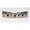 Image 1 : San Ildelfonso Sterling Hair Barrette Gemstones Native American G. Trujillo