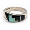 Image 1 : Navajo Inlay Ring Size 6 Sterling Silver Calvin Begay Signed