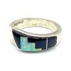 Image 4 : Navajo Inlay Ring Size 6 Sterling Silver Calvin Begay Signed