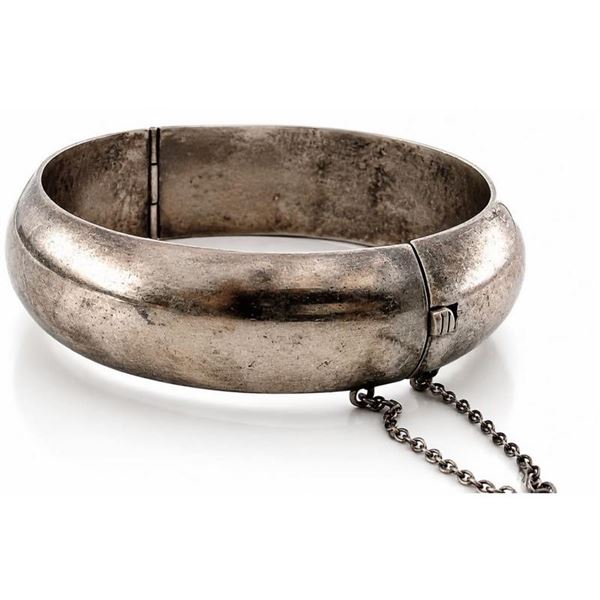 Vintage Taxco Mexico Modernist Sterling Silver Bangle Bracelet by AEM Studio