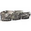 Image 1 : Vintage Navajo Sterling Silver Storyteller Panel Bracelet J. Livingston Signed