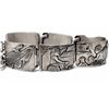 Image 2 : Vintage Navajo Sterling Silver Storyteller Panel Bracelet J. Livingston Signed