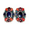 Image 1 : Vintage Navajo Turquoise Spiny Cluster Earrings Sterling Silver J. Patterson