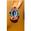 Image 2 : Vintage Navajo Turquoise Spiny Cluster Earrings Sterling Silver J. Patterson