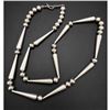Image 1 : Vintage Navajo Pearls Necklace Rare Cone & Saucer Beads Design Sterling Silver