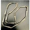 Image 3 : Vintage Navajo Pearls Necklace Rare Cone & Saucer Beads Design Sterling Silver