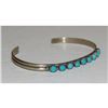 Image 2 : Vintage Zuni Snake Eye Turquoise Stacker Cuff Bracelet Sterling Silver