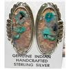 Image 1 : Navajo Opalized Wood Stud Earrings Sterling Silver V Cadman